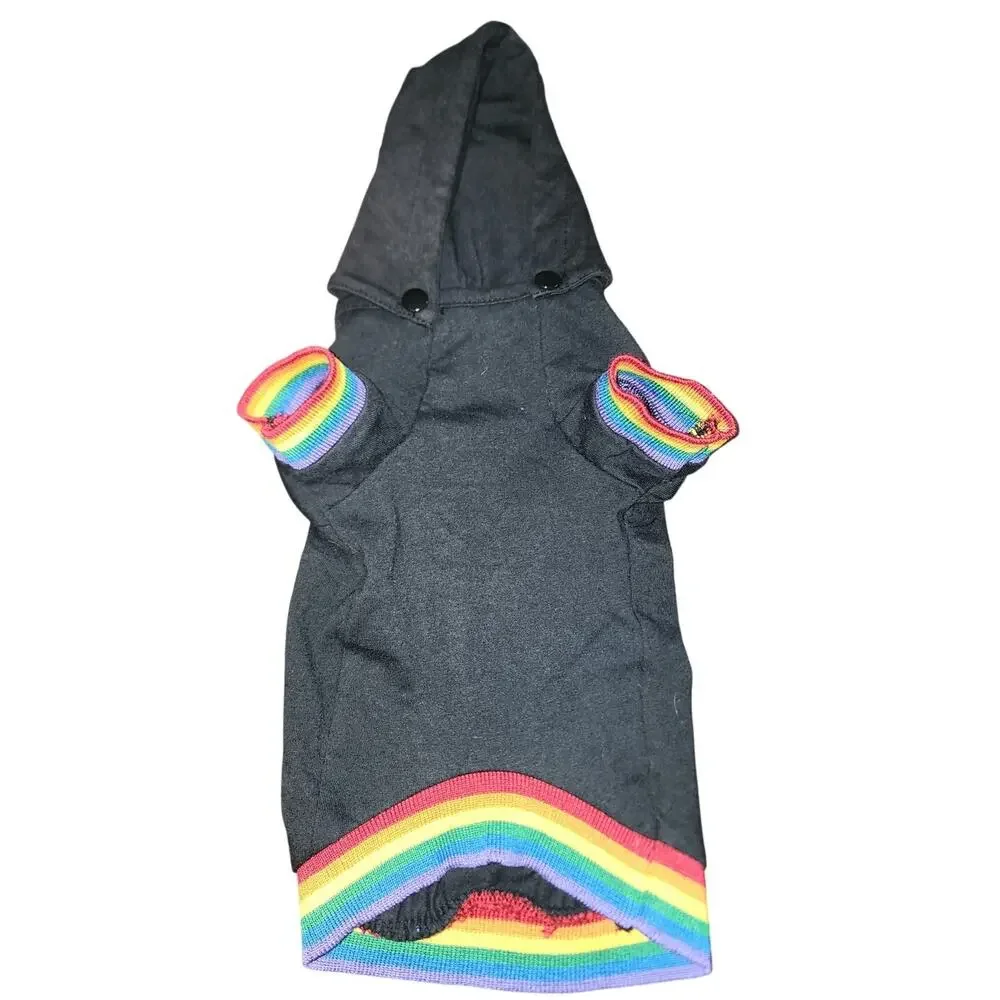 Zack & Zoey Pride Rainbow Pullover Dog Hoodie Small